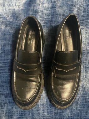 Black Womens Vegan Leather Penny Loafers